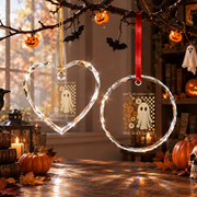 Retro Boho Christian Ghost Ornament with Spiritual Theme Glass Ornament - Material: Circle Glass Ornament