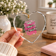 Retro Coquette Bow Cute Feminine Aesthetic Gift Glass Ornament - Material: Heart Glass Ornament