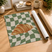 Retro Croissant Wall Art Cute Kitchen Poster Foodie Trendy Home Decor Cooking Print Unframed - Format: Rolled Canvas
