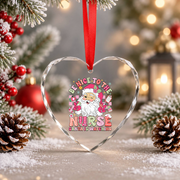 Retro Nurse Santa Christmas Glass Ornament - Material: Heart Glass Ornament