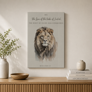 Revelation 5:5 Lion Of Judah Christian Wall Art, Watercolor Scripture Poster - Format: Stretched Canvas