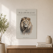 Revelation 5:5 Lion Of Judah Christian Wall Art, Watercolor Scripture Poster - Format: Unframed Paper Poster