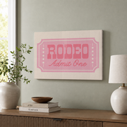 Rodeo Cowgirl Wall Art Pink Western Poster Preppy Trendy Aesthetic Dorm Room Decor - Format: Stretched Canvas