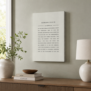 Romans 13:8-10 Love Your Neighbor Christian Wall Art, Minimal Scripture Poster - Format: Stretched Canvas