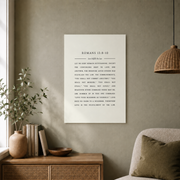 Romans 13:8-10 Love Your Neighbor Christian Wall Art, Minimal Scripture Poster - Format: Unframed Paper Poster