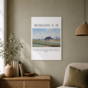 Romans 8:28 Christian Wall Art, Bible Verse Typography Faith Poster - Format: Unframed Paper Poster