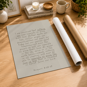 Romans 8 Christian Wall Art, Beige Minimal Scripture Typography Poster - Format: Rolled Canvas