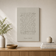 Romans 8 Christian Wall Art, Beige Minimal Scripture Typography Poster - Format: Stretched Canvas