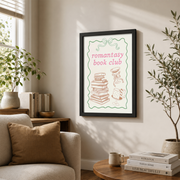 Romantasy Book Club Art Print Reading Nook Poster Fantasy Decor Coquette Aesthetic Bookish Wall Artwork - Format: Black Framed Poster