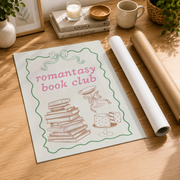 Romantasy Book Club Art Print Reading Nook Poster Fantasy Decor Coquette Aesthetic Bookish Wall Artwork - Format: Rolled Canvas