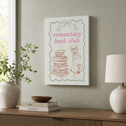 Romantasy Book Club Art Print Reading Nook Poster Fantasy Decor Coquette Aesthetic Bookish Wall Artwork - Format: Stretched Canvas