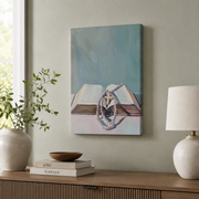 Rosary And Bible Catholic Wall Art, Christian Faith Scripture Poster - Format: Stretched Canvas
