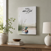Rustic Mallard Bible Verse Wall Art Set, Christian Nature Nursery Posters - Format: Stretched Canvas