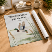 Rustic Mallard Scripture Wall Art Set, Christian Cabin Nursery Prints - Format: Rolled Canvas