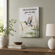 Rustic Mallard Scripture Wall Art Set, Christian Cabin Nursery Prints - Format: Stretched Canvas