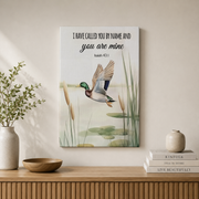 Rustic Mallard Scripture Wall Art Set, Christian Cabin Nursery Prints - Format: Stretched Canvas