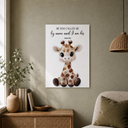 Safari Animal Christian Nursery Wall Art Set, Neutral Bible Verse Prints - Format: Unframed Paper Poster
