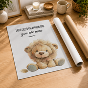 Safari Scripture Nursery Wall Art Set, Neutral Christian Animal Posters - Format: Rolled Canvas