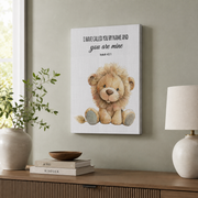 Safari Scripture Nursery Wall Art Set, Neutral Christian Animal Posters - Format: Stretched Canvas