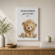 Safari Scripture Nursery Wall Art Set, Neutral Christian Animal Posters - Format: Stretched Canvas