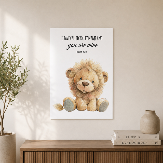 Safari Scripture Nursery Wall Art Set, Neutral Christian Animal Posters - Format: Unframed Paper Poster