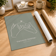 Sage Green Bible Verse Wall Art Set, Christian Home Scripture Posters - Format: Rolled Canvas