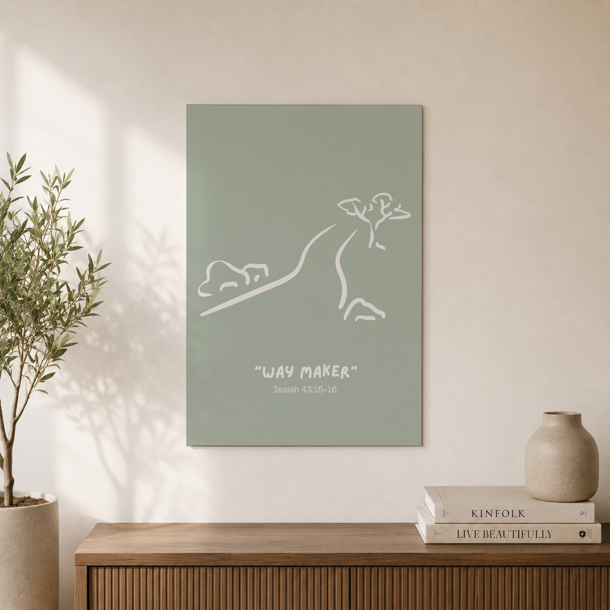Sage Green Christian Wall Art Set, Bible Verse Scripture Trio - Format: Unframed Paper Poster