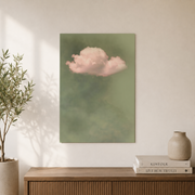 Sage Green Cloud Wall Art Blush Pink Abstract Poster Pastel Large Living Room Bedroom Decor - Format: Unframed Paper Poster