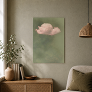 Sage Green Cloud Wall Art Blush Pink Abstract Poster Pastel Large Living Room Bedroom Decor - Format: Unframed Paper Poster