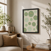 Sage Green Wall Art Trendy Preppy Abstract Poster Girls Bedroom Dorm Room Decor - Format: Black Framed Poster