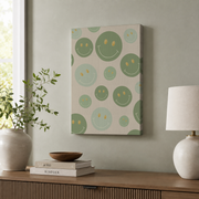 Sage Green Wall Art Trendy Preppy Abstract Poster Girls Bedroom Dorm Room Decor - Format: Stretched Canvas