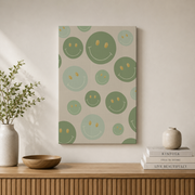 Sage Green Wall Art Trendy Preppy Abstract Poster Girls Bedroom Dorm Room Decor - Format: Stretched Canvas