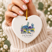Saguaro National Park Hiking Nature Ceramic Ornament - Material: Heart Ceramic Ornament