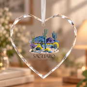 Saguaro National Park Hiking Nature Ceramic Ornament - Material: Heart Glass Ornament
