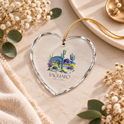 Saguaro National Park Hiking Nature Ceramic Ornament - Material: Heart Glass Ornament