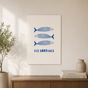 Sardines Wall Art Retro Kitchen Seafood Poster Tin Food Print Trendy Foodie Decor - Format: Unframed Paper Poster