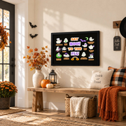 Say Boo To The Flu Halloween Poster Ghost Health Education Wall Art Classroom Sign - Format: Black Framed Poster