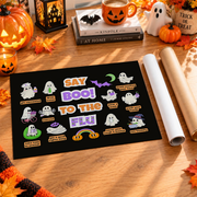 Say Boo To The Flu Halloween Poster Ghost Health Education Wall Art Classroom Sign - Format: Rolled Canvas
