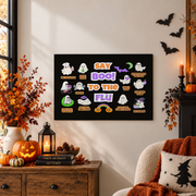 Say Boo To The Flu Halloween Poster Ghost Health Education Wall Art Classroom Sign - Format: Unframed Paper Poster