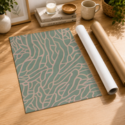 Scandi Wall Art Sage Green and Pink Poster Mid Century Modern Abstract Boho Home Decor - Format: Rolled Canvas