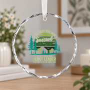 Scout Leader Camping Hiking Gift Ceramic Ornament - Material: Circle Glass Ornament