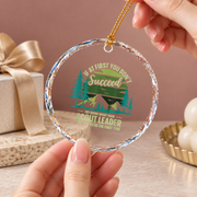 Scout Leader Camping Hiking Gift Ceramic Ornament - Material: Circle Glass Ornament