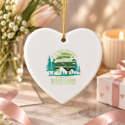 Scout Leader Camping Hiking Gift Ceramic Ornament - Material: Heart Ceramic Ornament