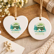 Scout Leader Camping Hiking Gift Ceramic Ornament - Material: Heart Ceramic Ornament