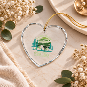 Scout Leader Camping Hiking Gift Ceramic Ornament - Material: Heart Glass Ornament