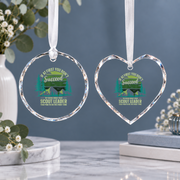 Scout Leader Camping Hiking Gift Ceramic Ornament - Material: Heart Glass Ornament