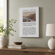 Serenity Prayer Christian Wall Art, Vintage Landscape Scripture Poster - Format: Stretched Canvas