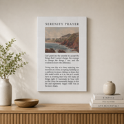 Serenity Prayer Christian Wall Art, Vintage Landscape Scripture Poster - Format: Stretched Canvas