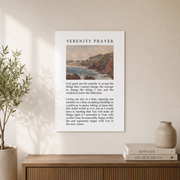 Serenity Prayer Christian Wall Art, Vintage Landscape Scripture Poster - Format: Unframed Paper Poster