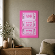 Shower Karaoke Bathroom Wall Art Funny Retro Ticket Poster Colorful Trendy Bathroom Decor - Format: Unframed Paper Poster